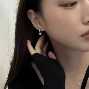 999 sterling silver pearl ear buckle classic hollow love design fashion temperament girls earrings high-end earrings 999 Silver
