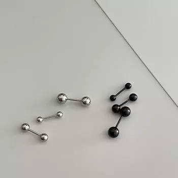 999 sterling silver stud earrings, simple mini earbone studs, screws, buckles, ear holes, no need to pick versatile earrings when sleeping, new 999 silver