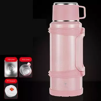 99,9% антибактериальный термос из нержавеющей стали 316 для использования на открытом воздухе, термос с изоляцией на 48 часов, чайник для воды объемом 1,8 л для женщин и девушек 1.8L