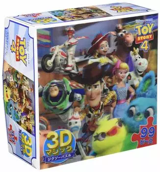 99 Piece 3D Magic Jigsaw Puzzle Jump Story Let s Together! (Toy 4) [Lenticular]