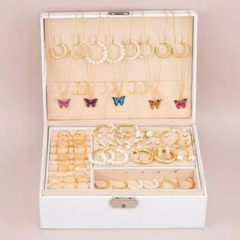 99 шт. элегантное ретро золотое ожерелье с бабочкой, имитация серег, кольцо, 5 в 1, комплект из нескольких предметов для женщин