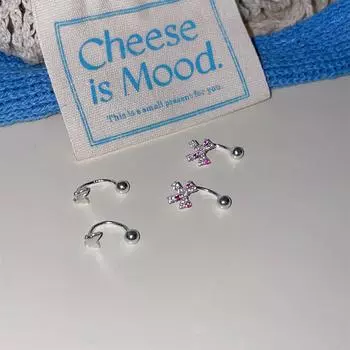 99 sterling silver bow stud earrings women s exquisite sweet pink zircon earrings high-end niche rear hanging earrings 99 silver