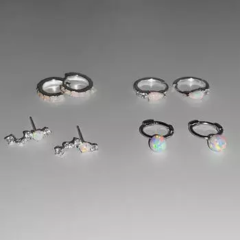 99 Sterling Silver Opal Earrings Women s Niche Design Sense High Personality Water Drop Ear Bone Nails Sweet Cool Spice Girl Wind Ear Buckles