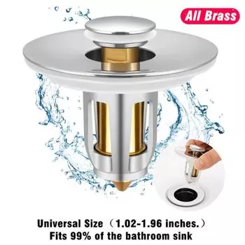 99% Универсальный латунный всплывающий сливной фильтр для раковины, ловушка для волос, ситечко для раковины, пробка для ванны, пробка для ванны, инструмент для ванной комнаты