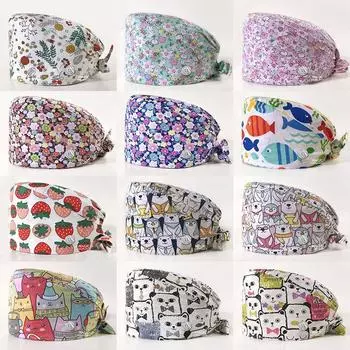 99Styles Регулируемая эластичная шапочка медсестры с защитой от масла и пыли, хлопковая хирургическая шапочка с начесом