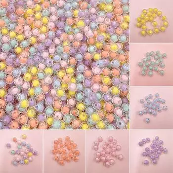 9*10 мм 20 шт. модные круглые свободные бусины прозрачные акриловые аксессуары для самостоятельного изготовления ожерелий, браслетов, брелоков, ювелирных изделий, аксессуаров зелёный