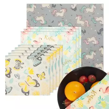 9/10 шт., пищевая обертка для хранения, пчелиный воск, многоразовая кухонная обертка для хлеба, сэндвичей, фруктов, овощей, сыра, пищевая обертка