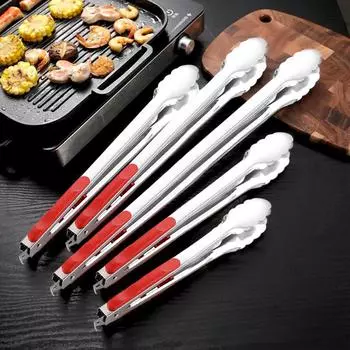 9/12/14/16 дюймов Нескользящие щипцы для еды из нержавеющей стали Зажим для мяса и хлеба Гриль для барбекю Шведский зажим для стола Кухонные принадлежности Кухонные принадлежности