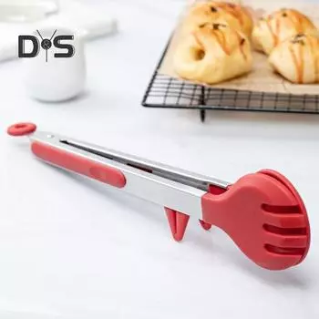 9/12/14/16-дюймовый силиконовый зажим для гриля, длительный срок службы, практичные щипцы из нержавеющей стали для приготовления пищи 9inch