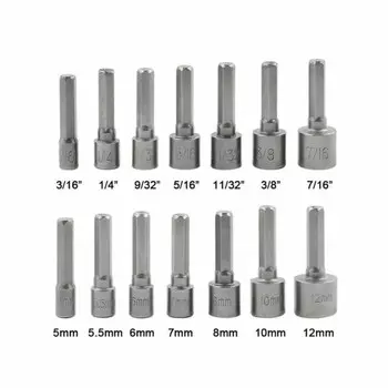 9-14 шт./комплект гаечный ключ 1/4 винт метрический британский отвертка набор инструментов адаптер сверло шестигранный хвостовик шестигранная гайка гнездо немагнитный