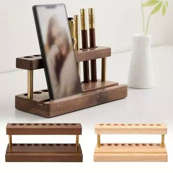 9/15 слотов держатель для ручек из орехового дерева многофункциональный кисточка витрина настольные украшения Style G