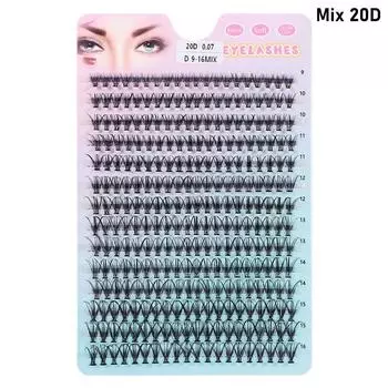 9-16 мм смешанные отдельные ресницы, кластер 10D-40D, наращивание ресниц своими руками для самостоятельного применения в домашних условиях Mix 20D