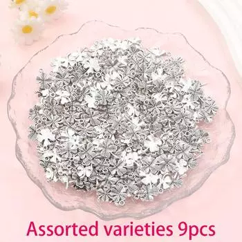 9/18/27 шт. подвеска из сплава в виде клевера, подвеска в виде растения, бижутерия в виде четырехлистного клевера, летний пляжный браслет на лодыжку, серьги-брелок своими руками 9pcs