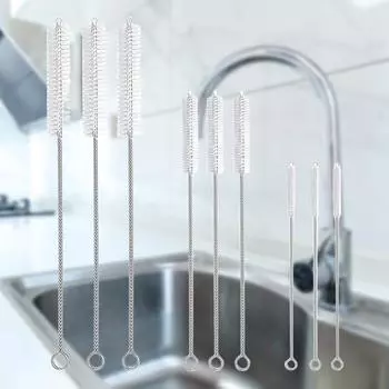 9/18 шт., нержавеющая мягкая всасывающая щетка для стеклянной трубки, щетка для чистки бутылок с соломинкой для аквариума, длинная щетка-соломинка 9Pcs белый