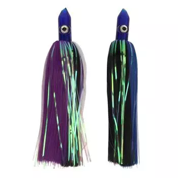 9,1-дюймовые юбки-осьминоги, рыболовная приманка, мягкая рыболовная приманка, наживка с акриловой головкой, реалистичная, для плавания, 3D Re Blue and Black