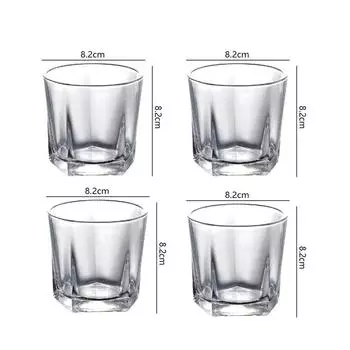 9,3 унции/10,3 унции/12,8 унции Современный толстодонный стакан для виски, сока, молока, чая, напитков, прозрачные стаканы для питья, домашняя стеклянная посуда 4pcs