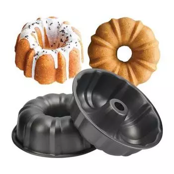 9,5-дюймовая форма для выпечки с антипригарным покрытием, рифленая круглая форма для выпечки фунтовых кексов