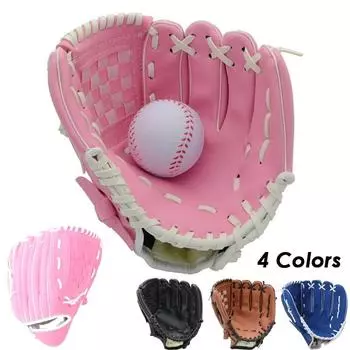 9,5-дюймовые/12,5-дюймовые бейсбольные спортивные портативные практичные бейсбольные перчатки, универсальное оборудование для занятий софтболом на открытом воздухе для детей/молодежи/взрослых 9.5inch чёрный