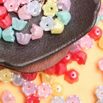 9*6,7 мм 40 шт. россыпью акриловые бусины ландыша модный материал для цветка для изготовления ювелирных изделий своими руками серьги брелки аксессуары зелёный