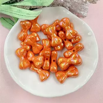 9,7*17,9 мм маленькие бусины-бантики для изготовления брелока, кулон для браслета, акриловое ожерелье, 20 шт., модные ослепительные бусины своими руками, аксессуары для кулонов