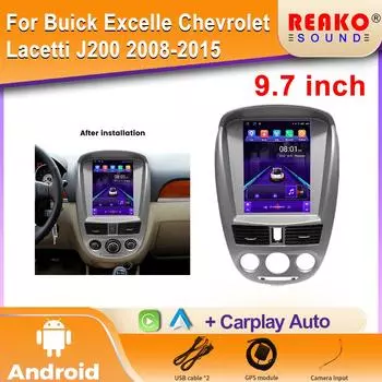 9,7 для Tesla Wireless Carplay автомобильное радио для Buick Excelle Chevrolet Lacetti J200 2008-2015 BT WIFI автомобильный мультимедийный видеоплеер 4 core 2GB+32GB carplay