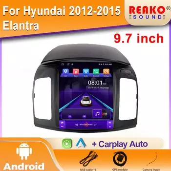 9,7 дюйма для Hyundai Elantra 4 2012-2015 для Tesla Style Screen Car Radio Stereo Multimedia Video Player DSP Carplay 4 core 2GB+32GB carplay