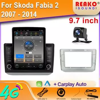 9,7-дюймовая AHD-камера Android для Skoda Fabia 2 2007 - 2014 Tesla Type Car Radio Multimedia Video Player Navigation GPS RDS No DVD 8 core 2GB+32GB