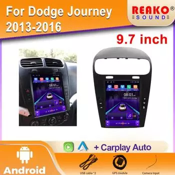 9,7-дюймовый 2 Din Android автомобильный радиоприемник для Dodge Journey 2013-2016 стерео автомобильный мультимедийный видеоплеер DVD GPS навигация 4 core 2GB+32GB carplay
