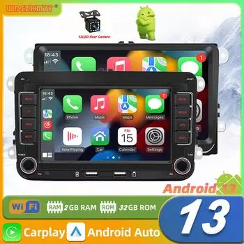 9/7-дюймовый Android13 автомобильный радиоприемник автомобильный мультимедийный плеер GPS WiFi Carplay для Volkswagen Skoda Octavia Golf5 6 Touran Passat Polo Jetta