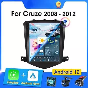 9,7-дюймовый Android 12 Carplay Car Radio для Chevrolet Cruze J300 2008 - 2012 Мультимедийный проигрыватель 2 din GPS Стерео DVD Головное устройство
