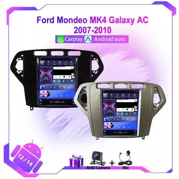 9,7-дюймовый Android 12 радио для Ford Mondeo Mk4 Galaxy A/C 2007-2010 Мультимедийный видеоплеер 2Din GPS-навигация Carplay Auto Stereo