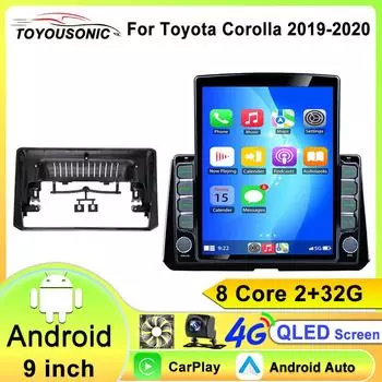 9,7-дюймовый Android 13 4G Carplay автомобильный стерео радиоприемник для Toyota Corolla 2018 2019 2020 2021 мультимедийный проигрыватель 2 Din GPS DVD динамики DSP 8 core 2GB+32GB