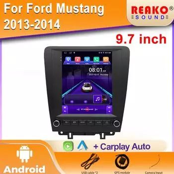 9,7-дюймовый Android Auto Carplay автомобильный радиоприемник для Ford Mustang 2013-2014 мультимедийный видеоплеер стерео GPS навигация WIFI 2din DVD 4 core 2GB+32GB carplay