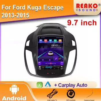 9,7-дюймовый Android автомобильный радиоприемник для Ford Kuga 2 Escape 3 2012-2019 4G беспроводной CarPlay мультимедийный проигрыватель GPS BT головное устройство WIFI аудио 4 core 2GB+32GB carplay