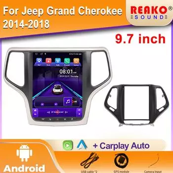 9,7-дюймовый Android для Jeep Grand Cherokee 2014-2018 автомобильный автомагнитола 2din DVD автомобильный мультимедийный плеер 5G WIFI BT GPS навигация 4 core 2GB+32GB carplay