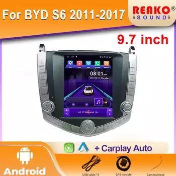 9,7-дюймовый Android IPS экран автомобильное радио для BYD S6 2011-2017 Carplay GPS Navi стерео мультимедийный плеер 5G Wifi BT DSP 2DIN 8 core 2GB+32GB