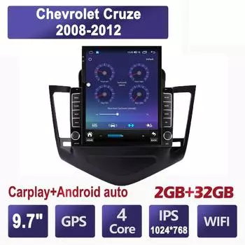9,7-дюймовый автомобильный радиоприемник для Chevrolet Cruze 2008-2012 Android 2 DIN Tesla вертикальный экран Carplay авто радио мультимедийный плеер 2 + 32 ГБ