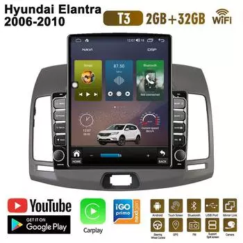 9,7-дюймовый автомобильный радиоприемник для Hyundai Elantra 2006-2010 Android 2 DIN Tesla вертикальный экран Carplay авто радио мультимедийный плеер 2 + 32 ГБ
