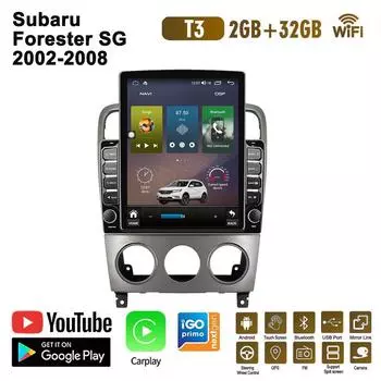 9,7-дюймовый автомобильный радиоприемник для Subaru Forester SG 2002-2008 Android 2 DIN Tesla с вертикальным экраном Carplay Авто радио Мультимедийный плеер 2 + 32 ГБ