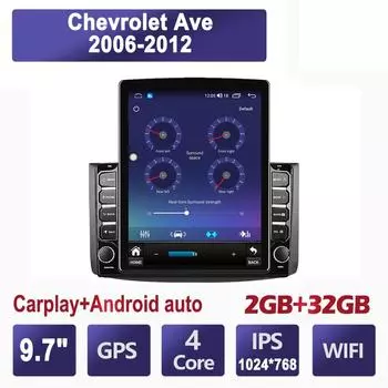 9,7-дюймовый автомобильный радиоприемник для Chevrolet Aveo 2006-2012 Android 2 DIN Tesla вертикальный экран Carplay автомагнитола мультимедийный проигрыватель 2+32 ГБ