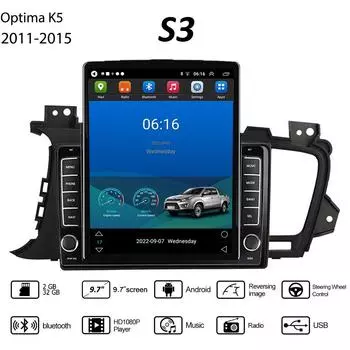 9,7-дюймовый автомобильный радиоприемник на базе Android Carplay для KIA Optima K5 2011-2015 Tesla, вертикальный экран, авторадио, мультимедийный плеер, 2 + 32 ГБ