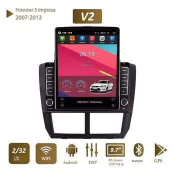 9,7-дюймовый автомобильный радиоприемник на базе Android Carplay для Subaru Forester 3 Impreza 2007-2013 Tesla, вертикальный экран, авторадио, мультимедийный плеер, 2 + 32 ГБ
