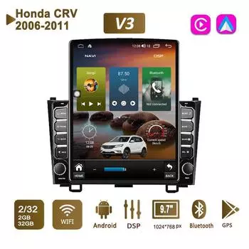 9,7-дюймовый автомобильный радиоприемник на базе Android для Honda CRV 2006-2011, 2 DIN Tesla, вертикальный экран, авторадио, мультимедийный плеер Carplay, 2 + 32 ГБ