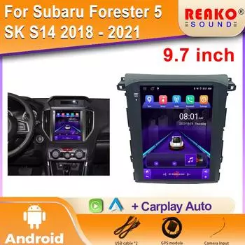 9,7-дюймовый IPS для Subaru XV Forester 2018-2021 автомобильное радио Android 14 4G WIFI Carplay стерео 2 Din DVD-плеер GPS-навигация 4 core 2GB+32GB carplay