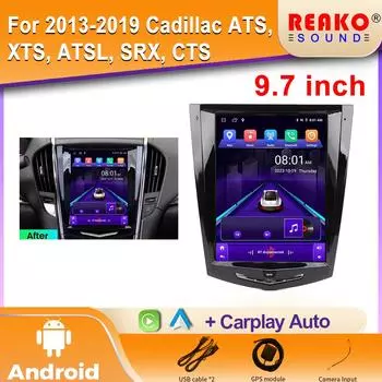 9,7-дюймовый вертикальный экран Android Tesla Style Car Radio для Cadillac ATS XTS ATSL SRX CTS 2011-2019 GPS-навигатор мультимедийный плеер 4 core 2GB+32GB carplay