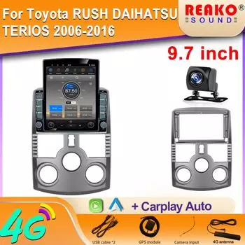 9,7-дюймовый вертикальный экран автомобильного радио для TOYOTA RUSH DAIHATSU TERIOS MANULA AC 2006 2016 GPS-навигатор мультимедийный проигрыватель Carplay 8 core 2GB+32GB