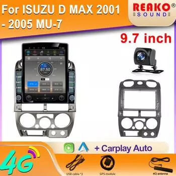 9,7-дюймовый вертикальный экран автомобильного радио для ISUZU D MAX 2001 2005 MU-7 CHEVROLET COLORADO GPS-навигация мультимедийный проигрыватель Carplay 8 core 2GB+32GB