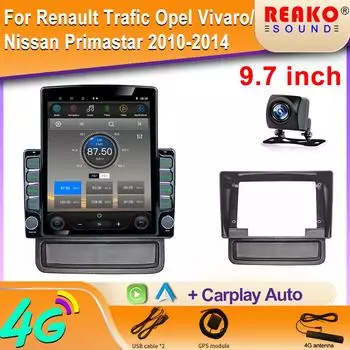 9,7-дюймовый вертикальный экран Tesla Android автомобильное радио для Renault Trafic Opel Vivaro/Nissan Primastar 2010-2014 навигация GPS 8 core 2GB+32GB