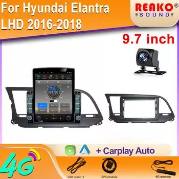 9,7-дюймовый вертикальный экран Tesla Android автомобильное радио для Hyundai Elantra LHD 2016-2018 навигация GPS мультимедийный плеер 8 core 2GB+32GB
