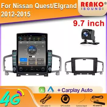 9,7-дюймовый вертикальный экран Tesla автомобильное радио для Nissan Quest Elgrand E52 2011-2016 GPS навигация мультимедийный плеер Carplay 2din 8 core 2GB+32GB